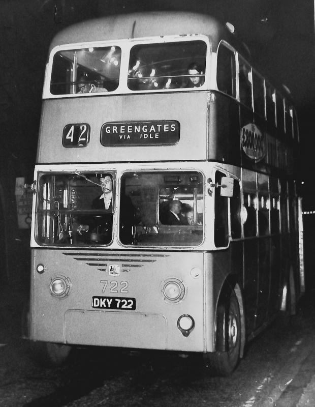 Bradford Telegraph and Argus: A trolleybus from Bolton Road sets off for the last time, heading towards Greengates and Idle, in June 1971